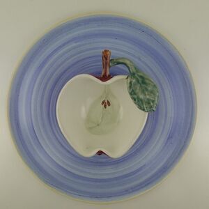 Clayworks Pottery Apple Platter with Dip Bowl Made In Canada